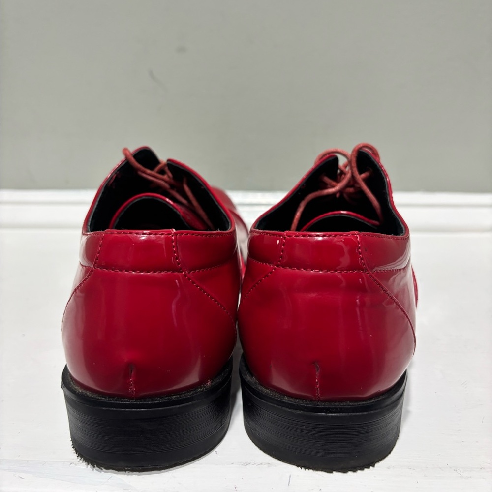 Stacy Adam’s Candy Apple Red Gala Captoe Men's Formal Dress Shoes-size 7.5 - Picture 8 of 10